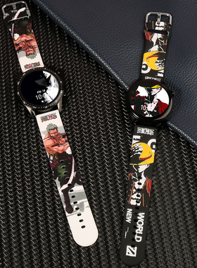 适用华为gt3表带华为手表gt2pro男watch3创意ECG表带46mm荣耀magic2个性潮保时捷硅胶gs雅致印花卡通替换带