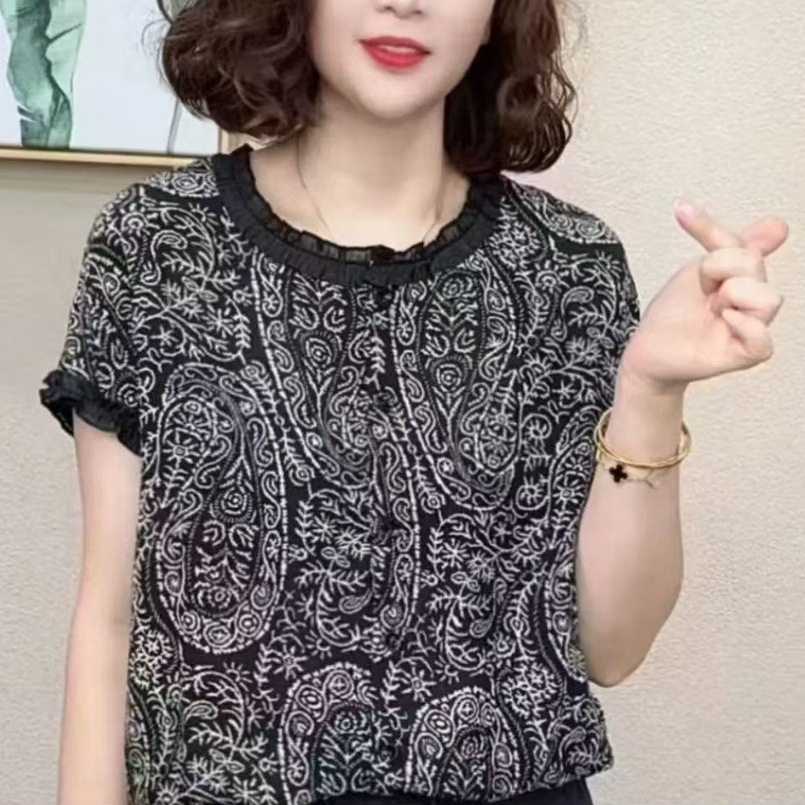 原版正品2025夏季新款时尚洋气百搭减龄气质女设计感短袖遮肚显瘦