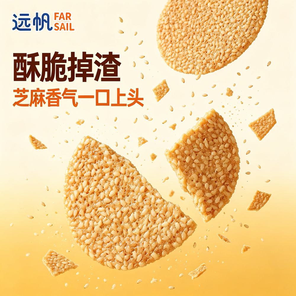 远帆蛋清脆饼芝麻饼办公室休闲小零食薄脆饼干小包装居家解馋小吃
