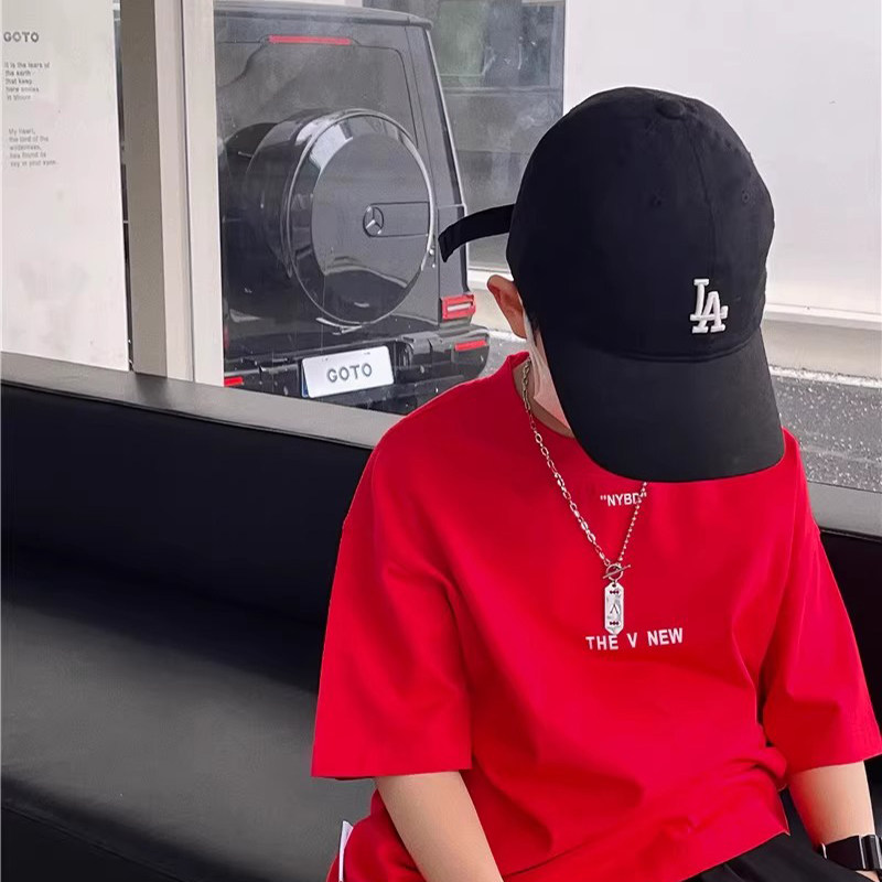 本命年红色短袖T恤男女童夏季