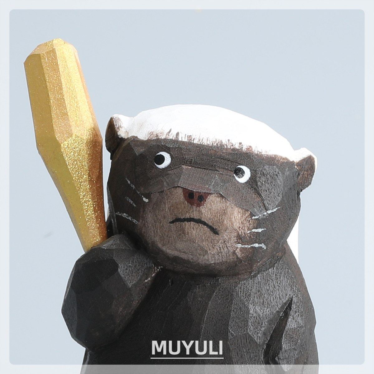 纯手工木雕平头哥丨蜜獾办公室工位电脑桌面摆件创意装饰礼物女,汽车用品/电子/清洗/改装,摆件,淘宝优惠券,粉丝福利购,淘宝优惠卷