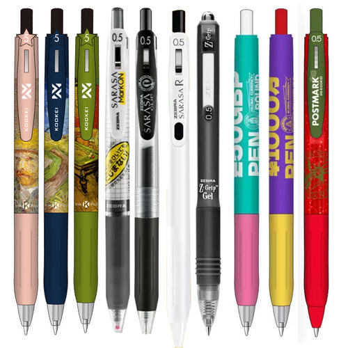 【10支装】zebra斑马按动中性笔kookei撞色笔多巴胺文具速干高端黑笔按动式水笔时空仓JJZ66/JJ15文具套装0.5