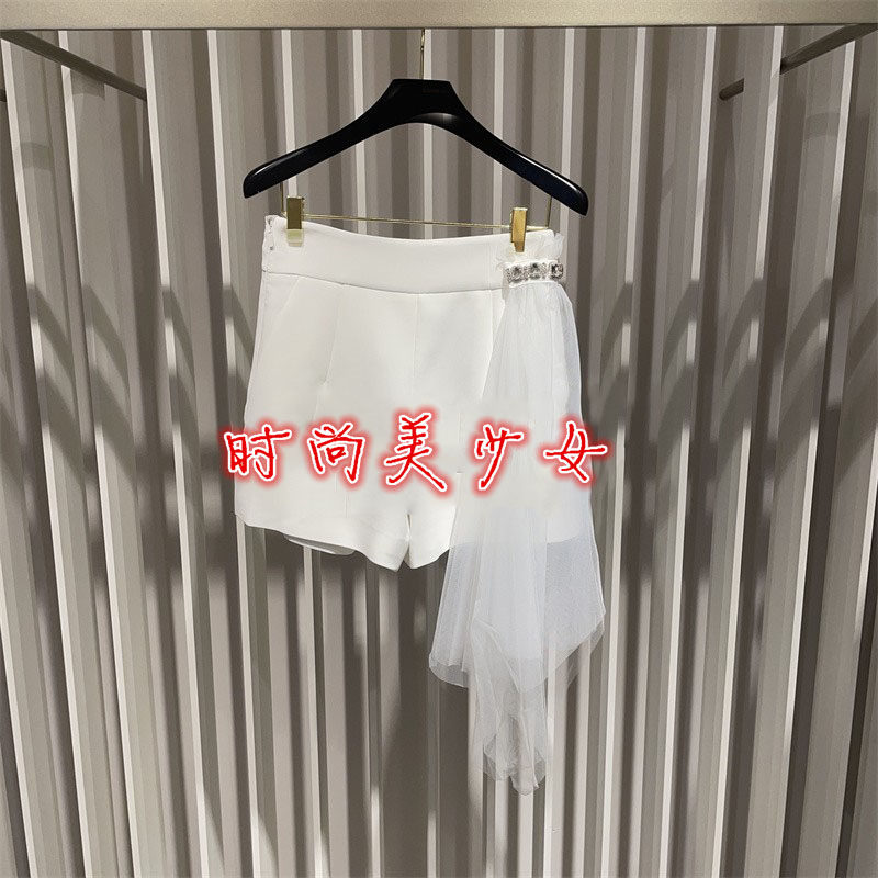 现货速发2022夏新款百搭网纱高腰短裤CWC2121078,女装/女士精品,休闲裤,淘宝优惠券,粉丝福利购,淘宝优惠卷