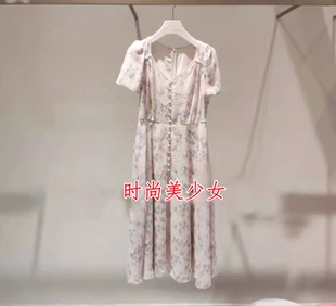 現(xiàn)貨速發(fā)2024夏新款 戈雯碎花收腰連衣裙CLA2082440