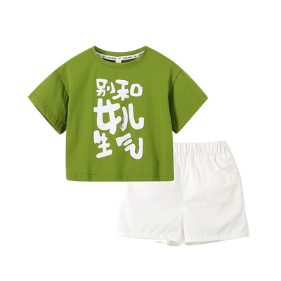 姐弟装小童男童女童宝宝夏装潮童套装短袖短裤洋气新款两件套