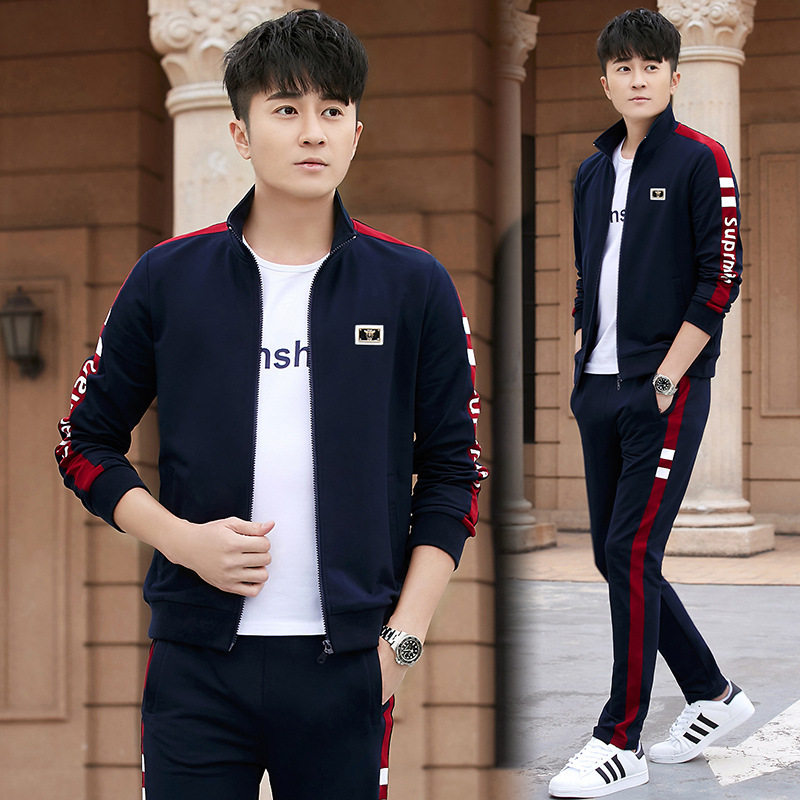 2026新款装卫衣套装男春季休闲运动服外套春秋气质三件套潮男装