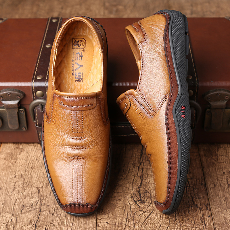 老人头休闲风时尚软皮商务驾车鞋