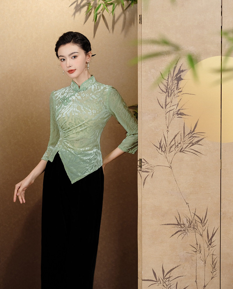 2026春秋新款改良旗袍不规则小上衣复古设计感两件套中式套装女装