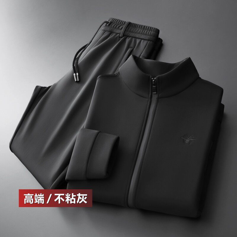 质感运动套装男装春季大码开衫夹克套装男士宽松束脚裤休闲卫衣