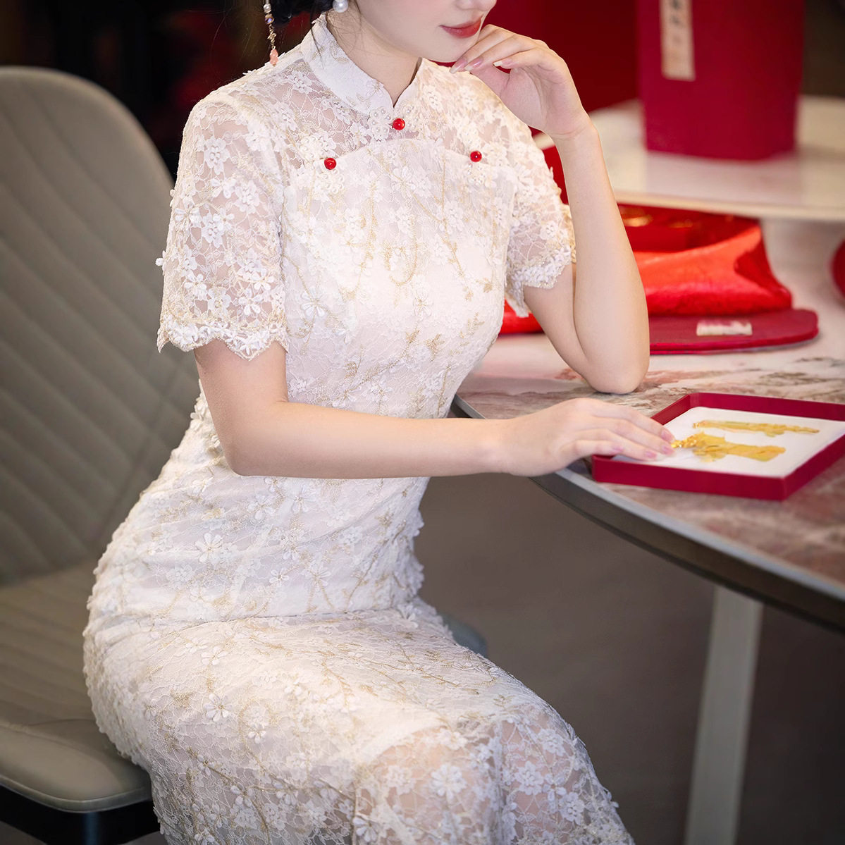 改良旗袍年轻款少女2026季新款中国风夏季日常复古修身蕾丝连衣裙