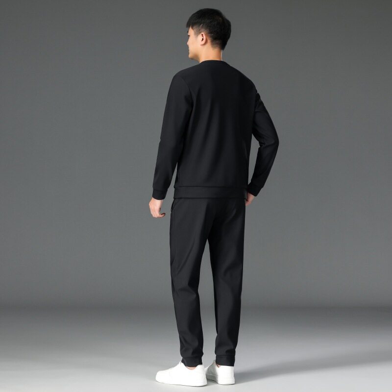 休闲卫衣男士套装秋季工作服套装男纯色运动服一套秋冬款两件套22