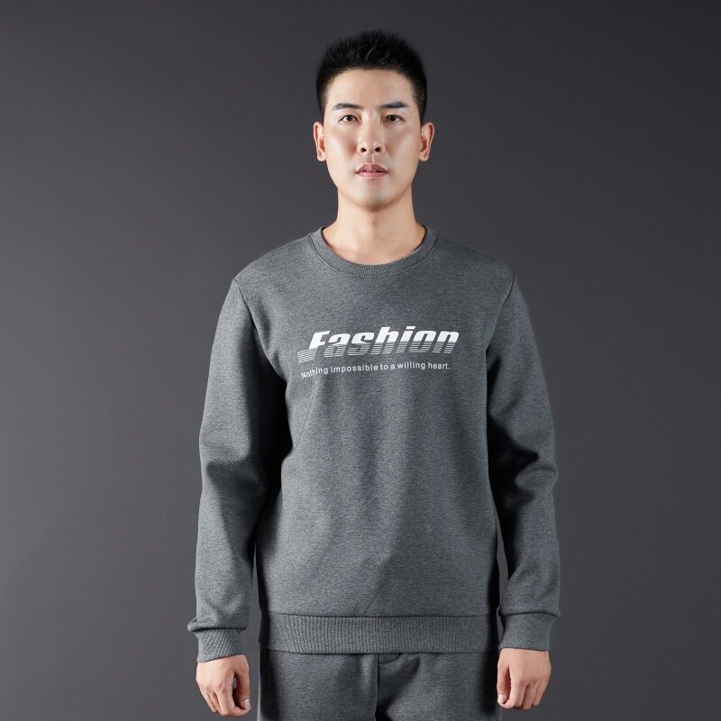 秋冬新款高端男士卫衣天然纯棉男款卫衣大码男式卫衣休闲运动卫衣