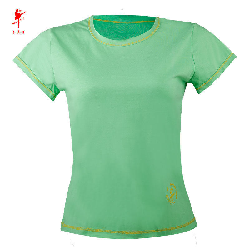红舞鞋舞蹈服训练服练功短袖服女成人半袖现代广场舞蹈上衣33150