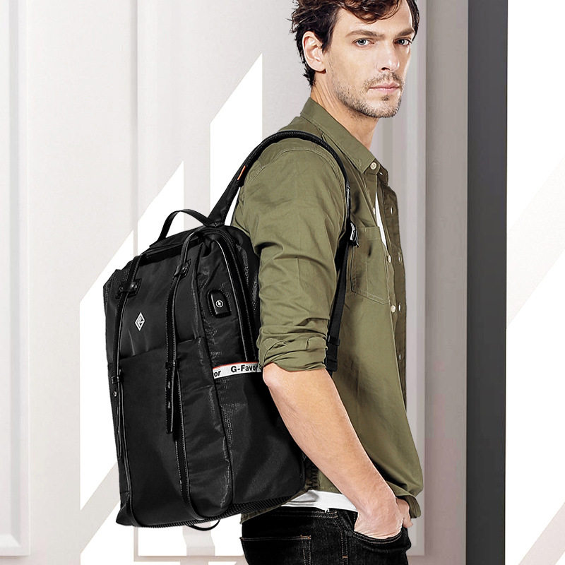 男士背包旅游休闲商务电脑韩版时尚潮流高中学生书包旅行双肩包