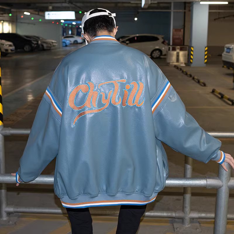 709-MY606-P1302023冬单人港风加厚夹棉棒球服皮衣绣花百搭棉衣,男装棉衣,星座709-2