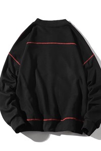 709-2-W55-P55 春白底 百搭宽松棒球服外套韩版时尚卫衣男简约图片