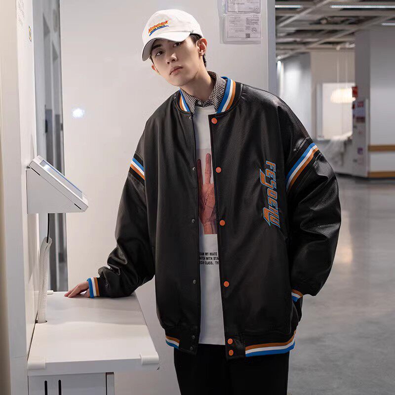 709-MY606-P1302023冬单人港风加厚夹棉棒球服皮衣绣花百搭棉衣,男装棉衣,星座709-2