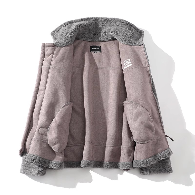 709-MY1009-P13523冬款白底复合羊羔毛立领开衫加厚外套男,男装棉衣,星座709-2