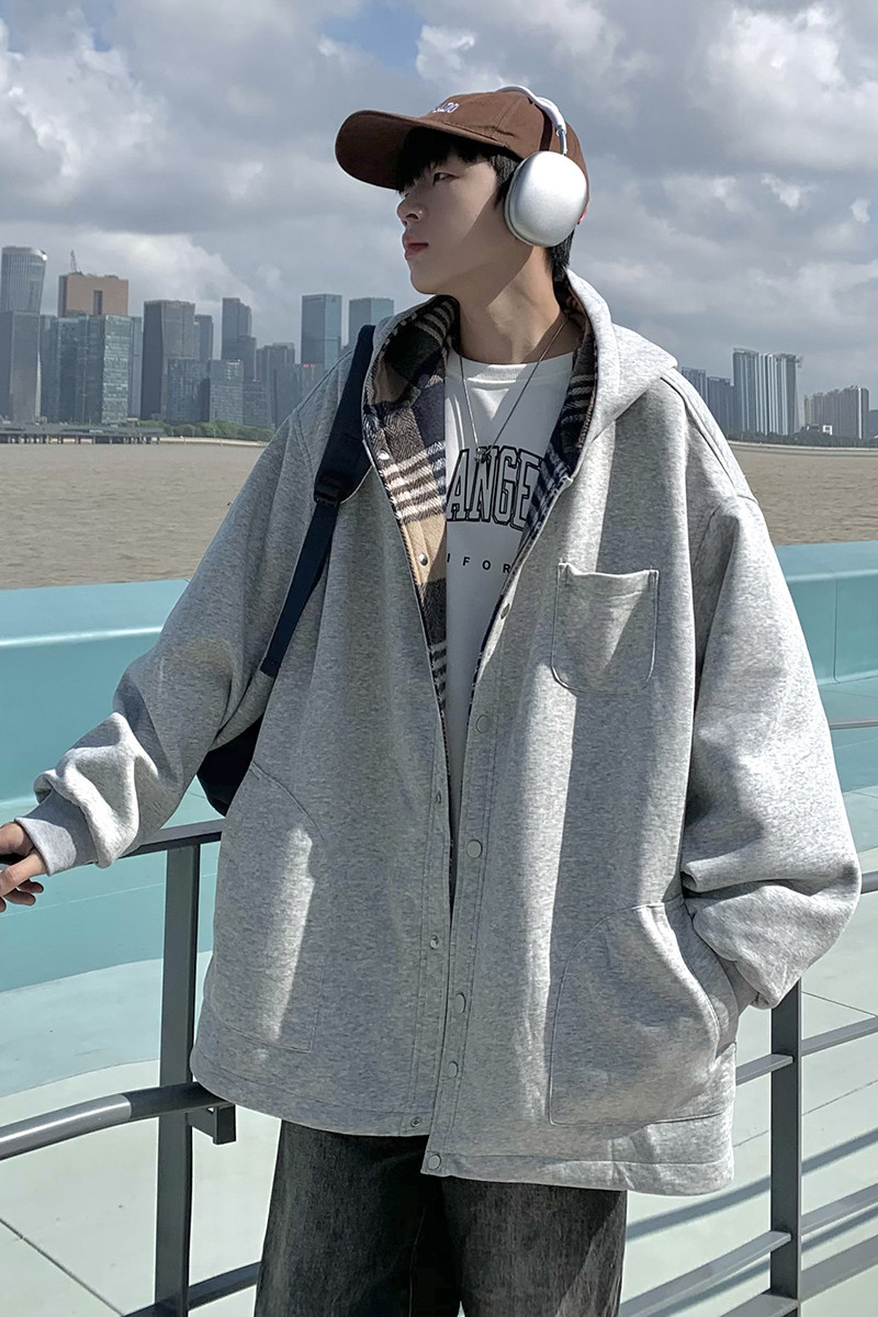 709-2-W800-P85春单人连帽撞色卫衣男休闲宽松百搭外套,男装卫衣,星座709-2