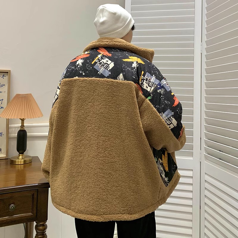 709-MY1005-P12523冬款单人羊羔毛拼丁芯绒口袋立领加厚棉衣男,男装棉衣,星座709-2