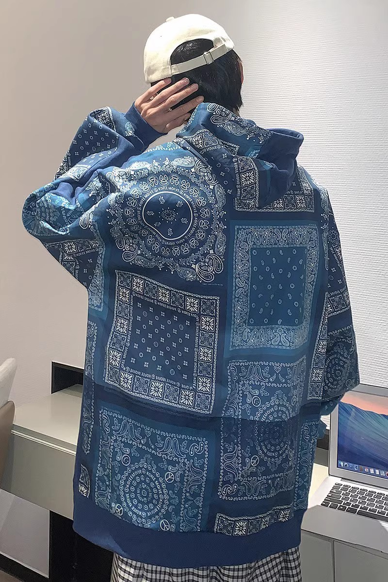 709-2-W512-P70春单人港风连帽印花腰果花外套百搭休闲卫衣男,男装卫衣,星座709-2