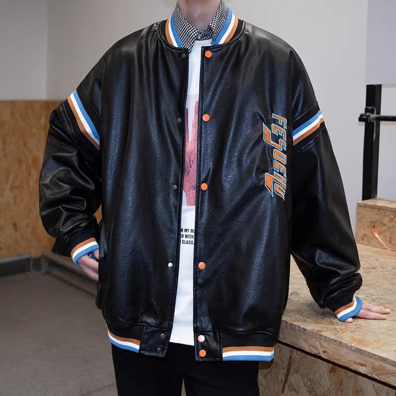 709-MY606-P1302023冬单人港风加厚夹棉棒球服皮衣绣花百搭棉衣,男装棉衣,星座709-2