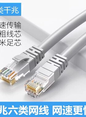 网线超五类百兆双绞线六类千兆网络线机制Cat6跳线电脑扁平线1米2米3米5米10米15米30米网线含RJ45水晶头