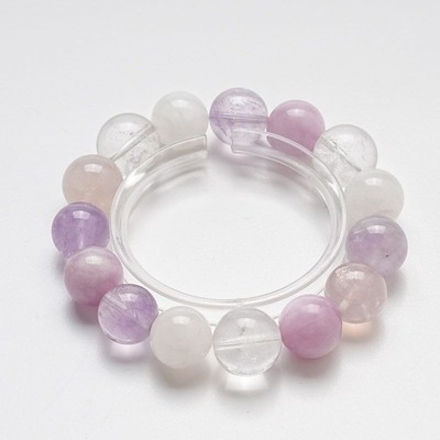 2025天然白水晶手串女款紫玉紫锂辉拉丝紫兔毛薰衣草雪花幽灵手链