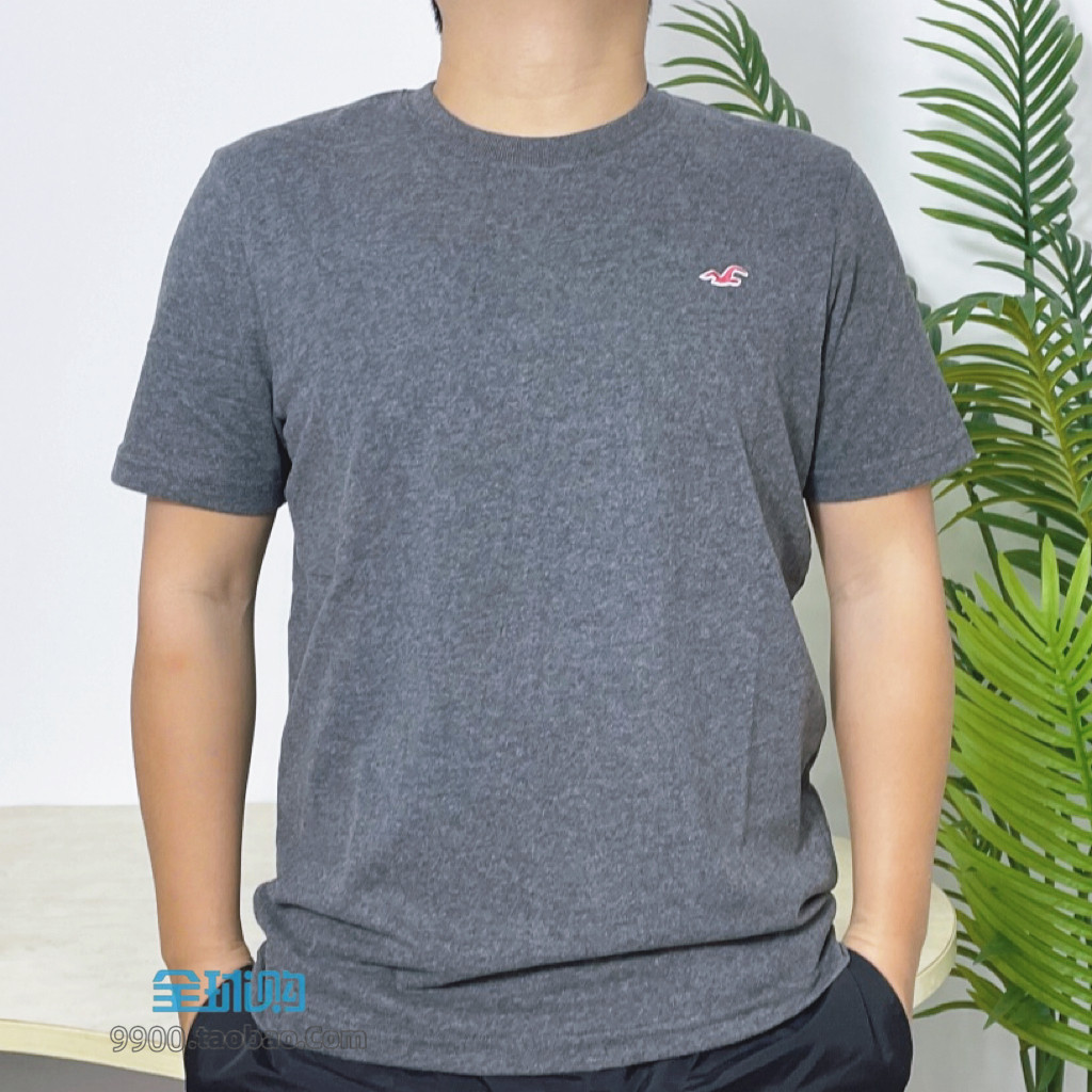 现货清仓美国正品hco海鸥短袖T恤男圆领修身纯棉上衣绣标百搭打底