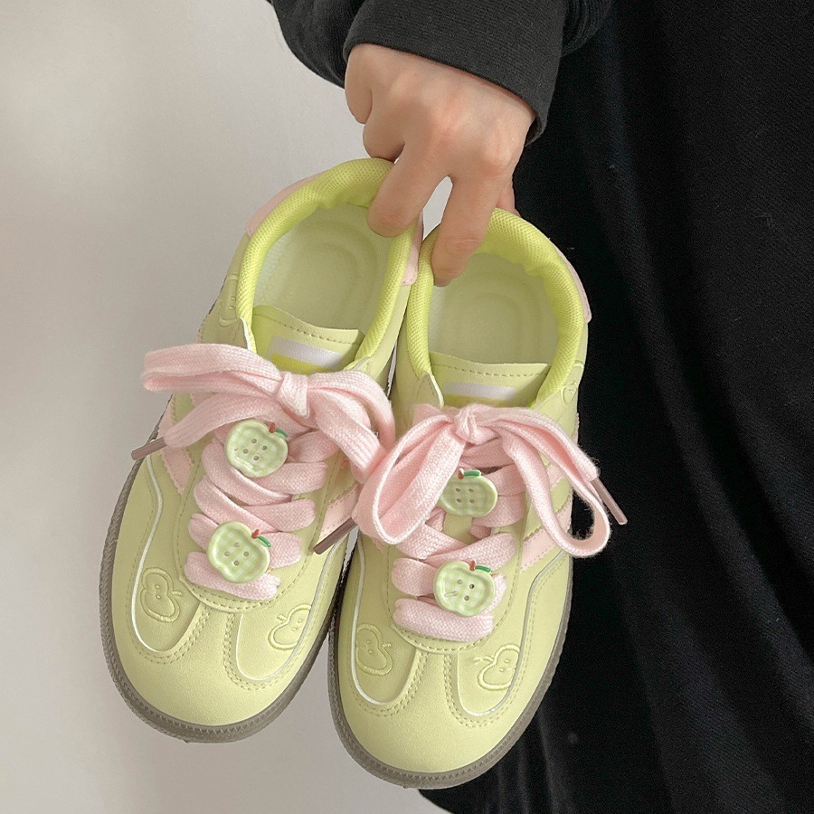 复古百搭德训板鞋女款2025春夏季新款学生厚底小白鞋运动休闲鞋子