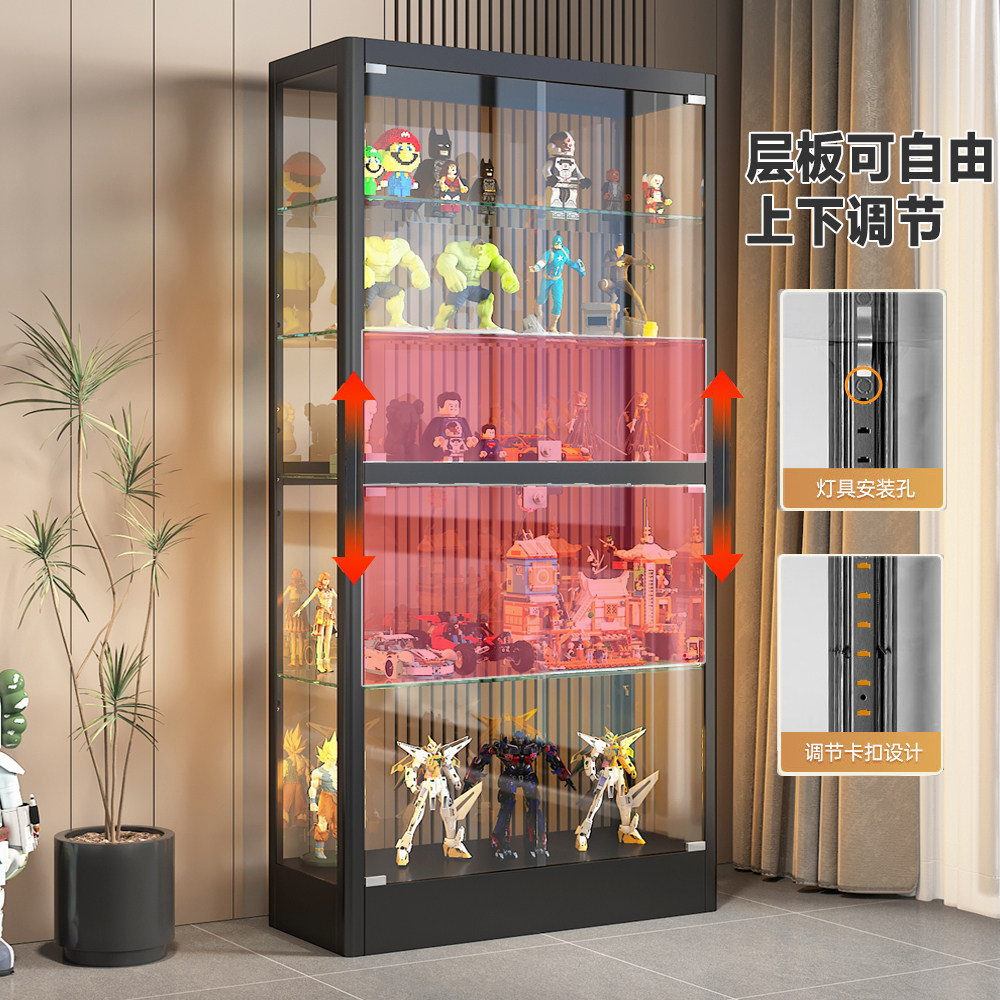 手办柜展示柜乐高盲盒玻璃展示架