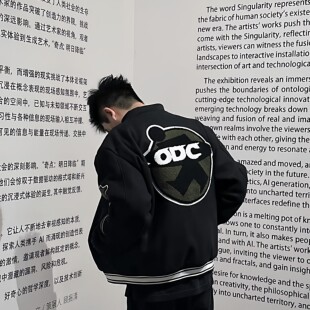 2026春秋季美式毛呢刺绣棒球服外套男潮流嘻哈痞帅高街飞行员夹克