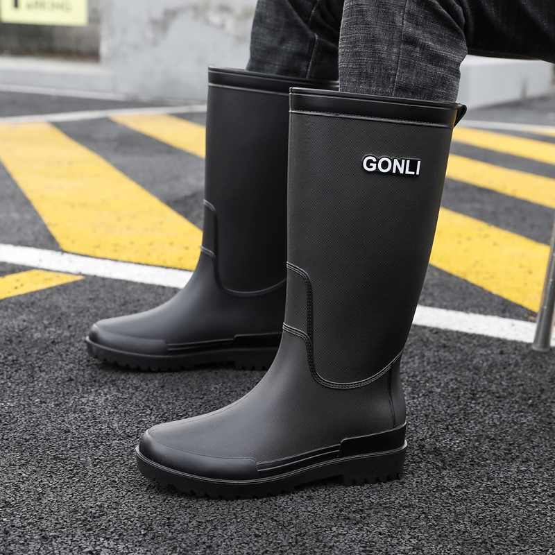 加绒保暖棉冬季水靴高筒男款雨鞋