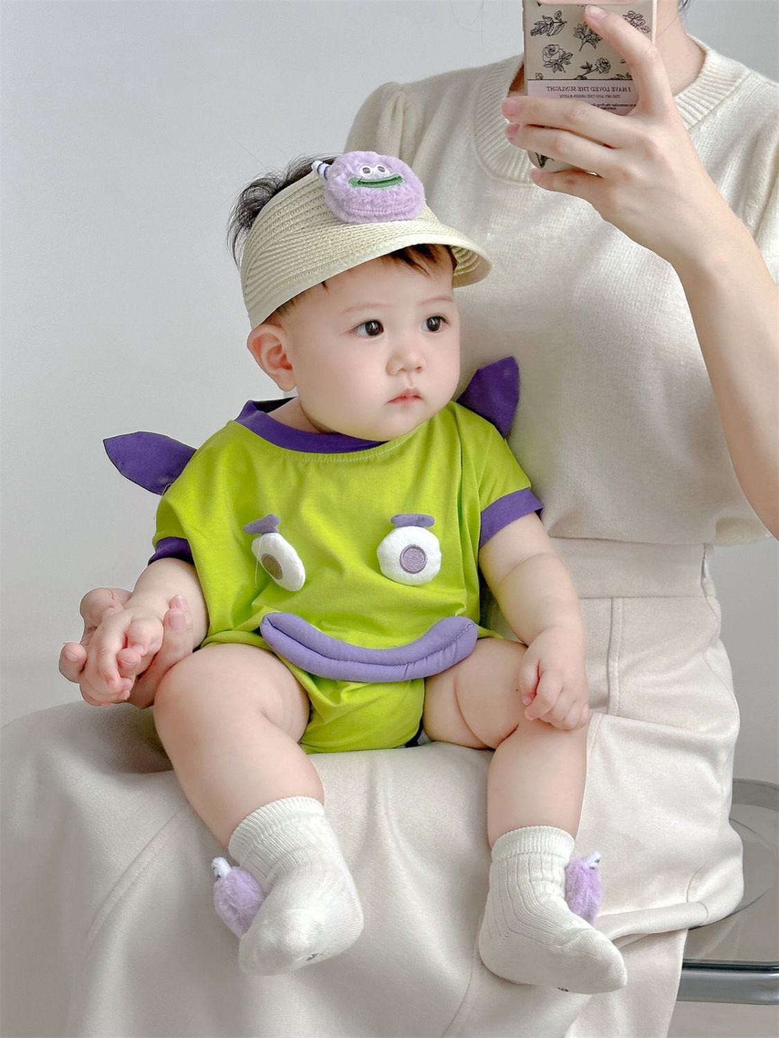 奥莱清仓儿婴衣服夏季薄款哈衣短袖三角宝宝夏装连体衣可爱超萌包