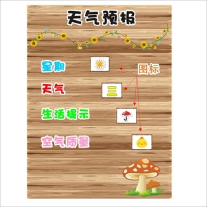 饰贴纸晴雨表记录墙贴提示天气图标定制儿童幼儿园天气预报环创墙
