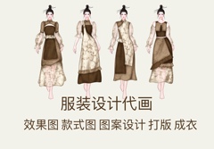 服装设计 效果图代画款式图代画PSCDRAI线稿图结构图CAD 公司图