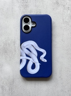 粗心袖口 白蝰蛇蓝色系cleanfit手机壳 适用安卓苹果iPhone17ProMax16Pro15Pro手机壳