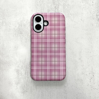 粗心袖口粉格磨砂手机壳苹果安卓