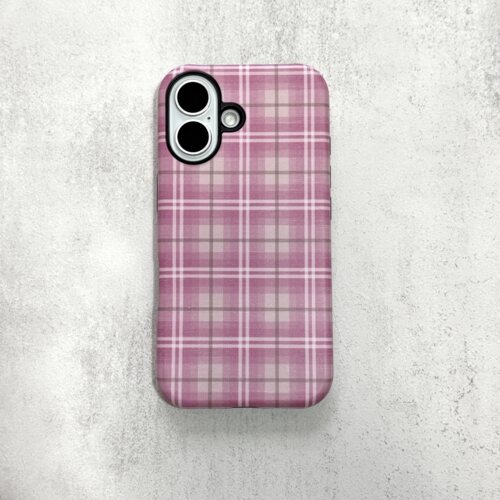 粗心袖口粉格磨砂手机壳苹果安卓