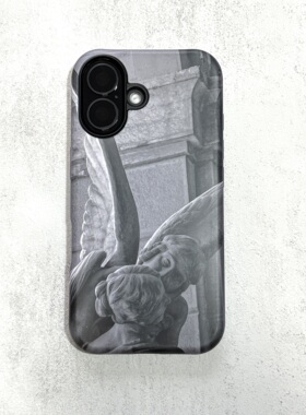 粗心袖口 雕像高级小众灰色系个性手机壳 适用安卓苹果iPhone17ProMax16Pro15Pro手机壳