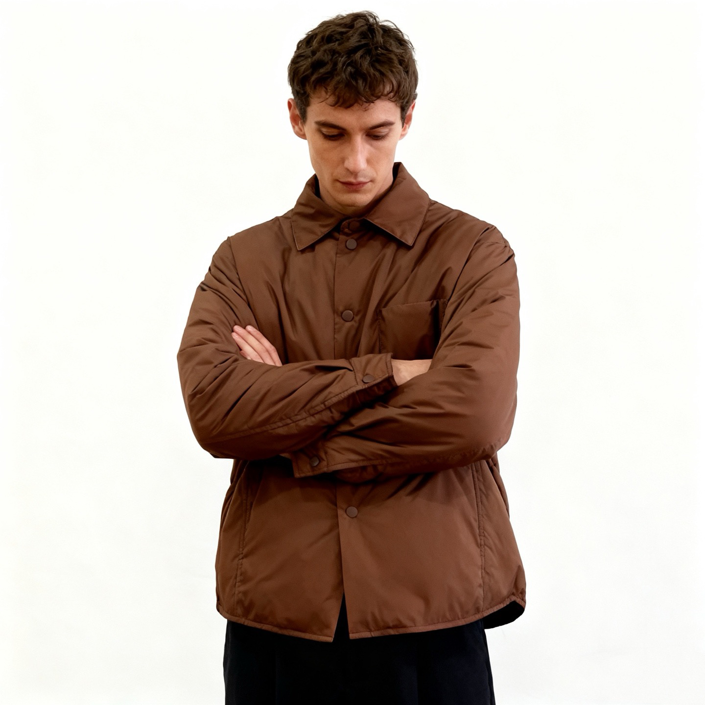 秋冬新款意大利LP同款男士翻领羽绒冬季时尚休闲鹅绒外套百搭商务