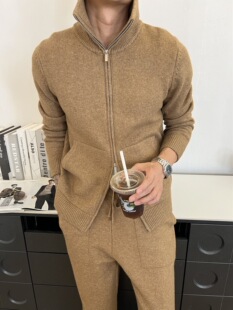 LP男士时尚老钱风套装秋冬款轻奢慵懒风羊毛混纺面料套装百搭休闲