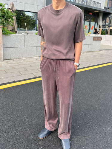 LP 夏季男士轻奢铜氨丝短袖T恤 绝啦 雾面霜感凉感 百搭舒适New