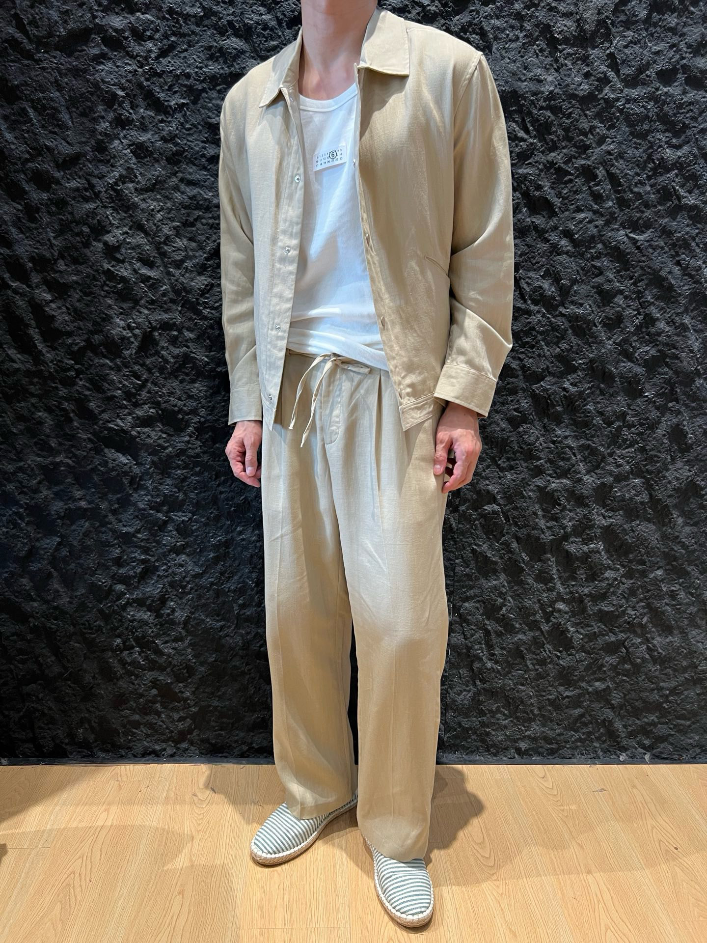 PRA春夏男士100亚麻翻领衬衫夹克