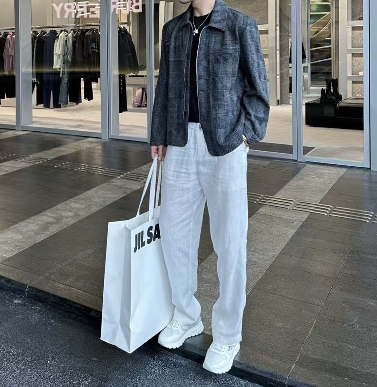 秋冬新款男士翻领夹克外套时尚百搭休闲格子上衣New男款