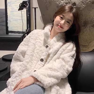 气质羊羔毛毛长款高级感皮草大衣