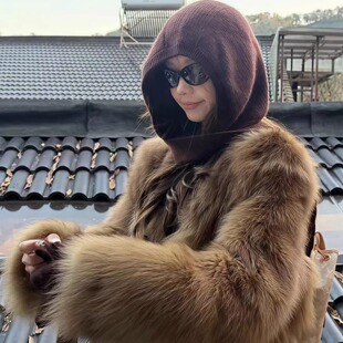 高级感毛毛皮草大衣 皮毛一体年轻款 气质复古狐狸毛短款 外套女冬季