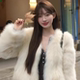 高级感短款 气质千金风白色狐狸毛皮草外套女冬季 年轻时尚 皮草上衣
