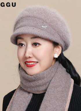 中老年人妈妈帽子女冬季新款保暖老人奶奶秋冬天老太太针织毛线
