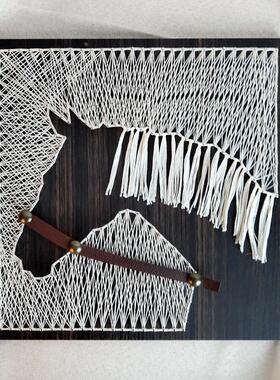 几何图形 钉子绕线画 diy材料 弦丝手工 团建手作 客厅抽象装饰画